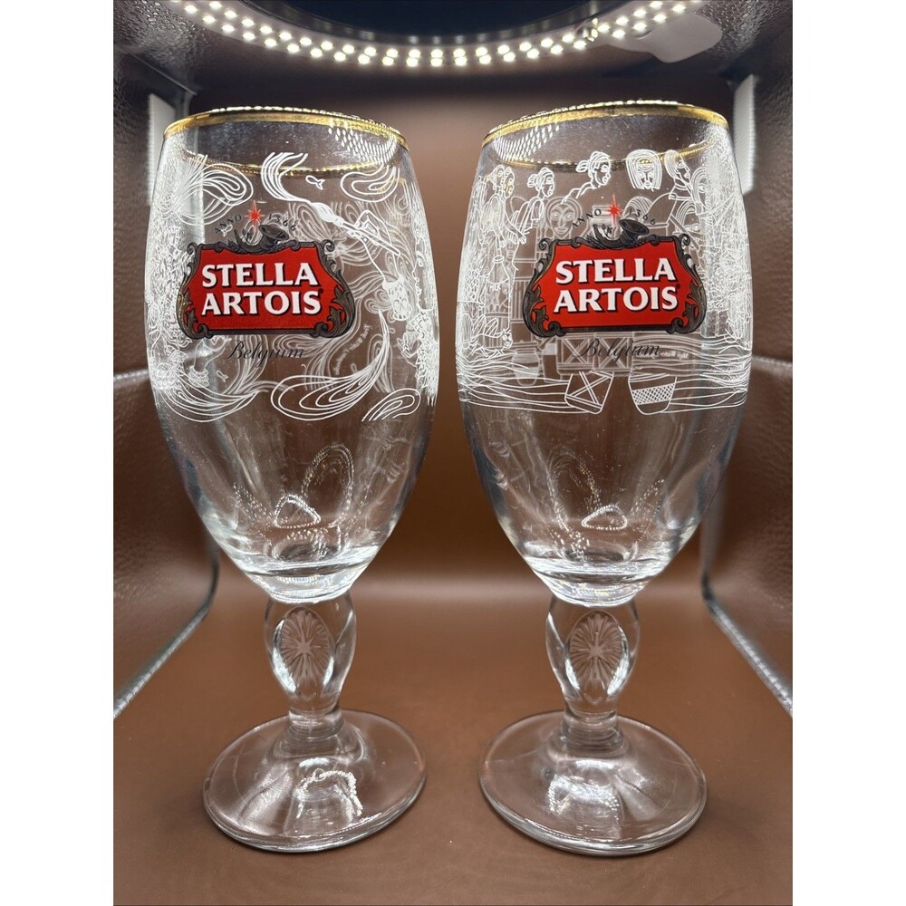 2-Stella Artois limited Edition Chalices-“Water Awareness” Series EUC